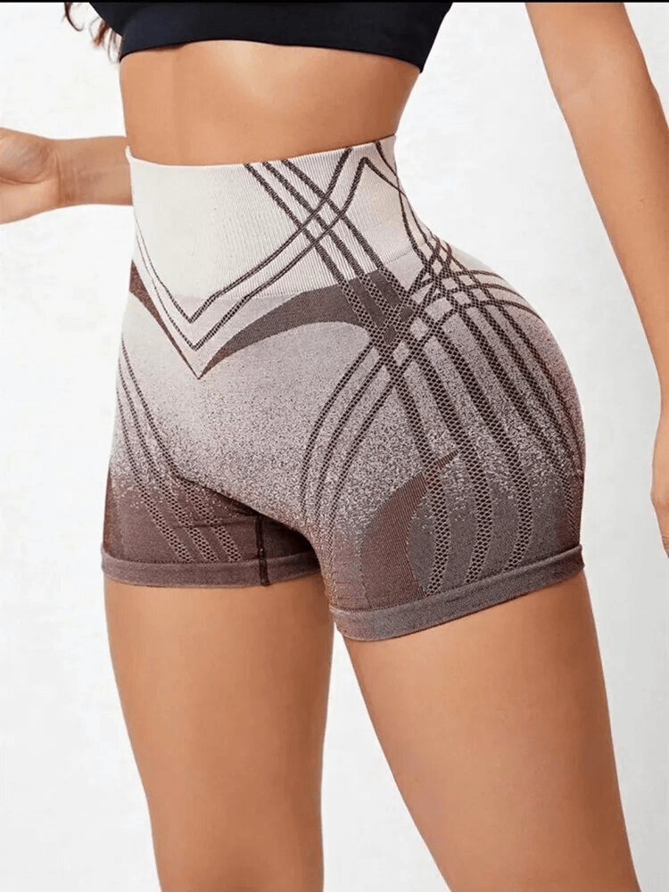 Sexy women's high-waisted seamless tight shorts in a curve-hugging fit, quick-dry nylon, perfect for hot summer days.